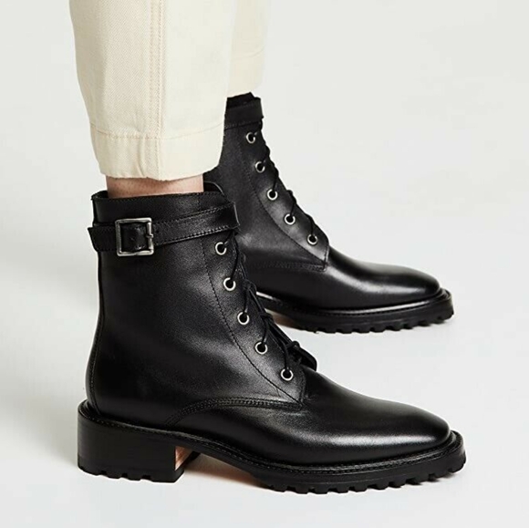 Rachel Comey Dame Leather Combat Boots - Picture 1 of 11